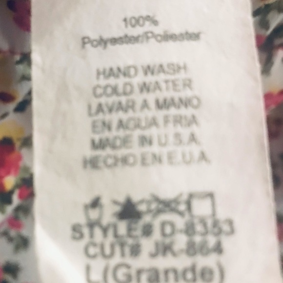 Vintage Jung Kim USA Long Floral Off Shoulder Blouse Size Large - Picture 3 of 6